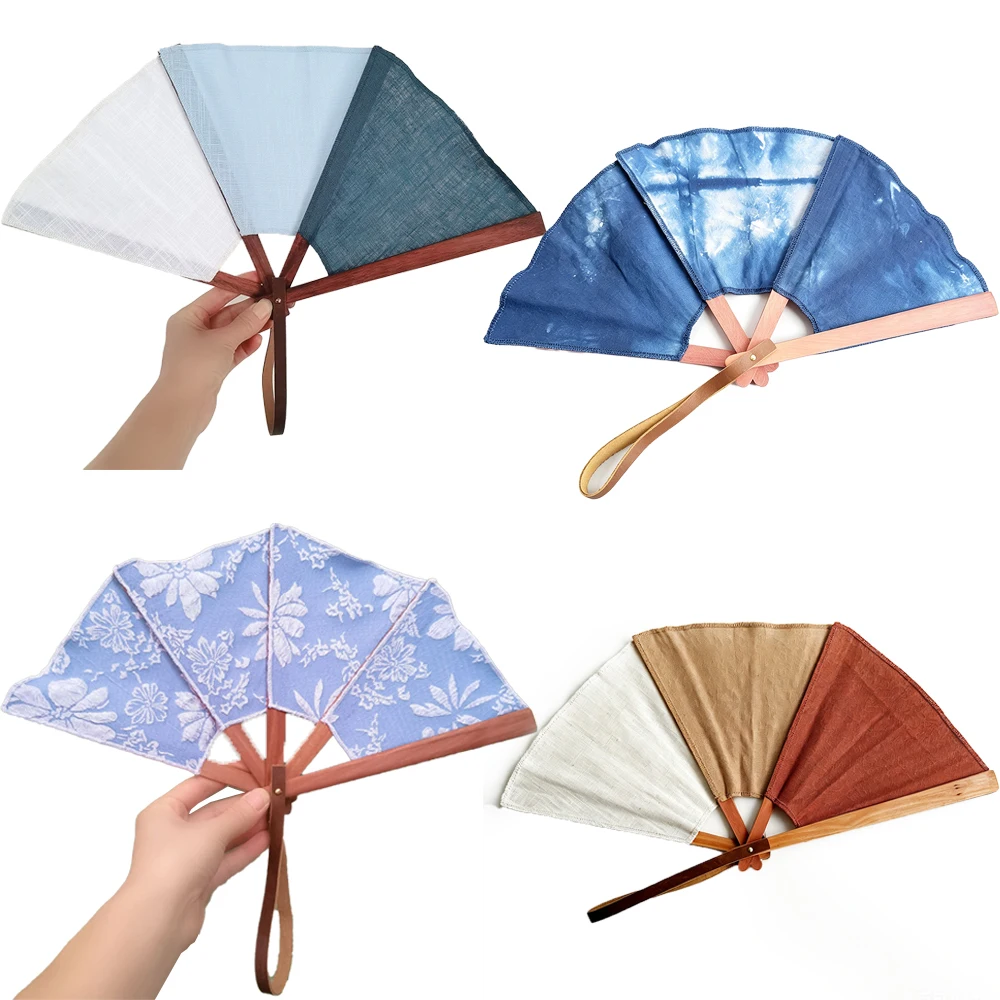 Wedding Folding Fan Ironwood Rosewood Handcrafted Wooden Fan Photography Prop Portable Vintage Shell Shape Folding Hand Fans
