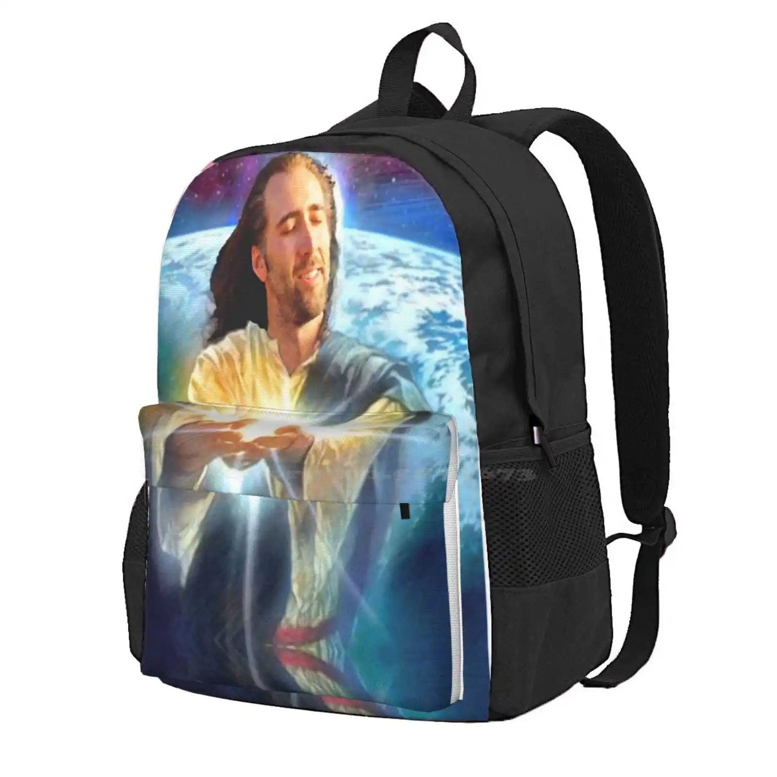 

Jesus Cage Hot Sale Schoolbag Backpack Fashion Bags Nicolas Cage Nick Cage Christian Christmas Jesus Nicholas Cage Meme God