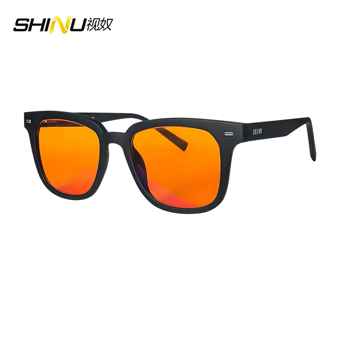 Anti Blue Light Rest Glasses For Good Sleep Red Lenses, Orange Computer Glasses For Long Time Working Or Gaming, Clear Glasses
