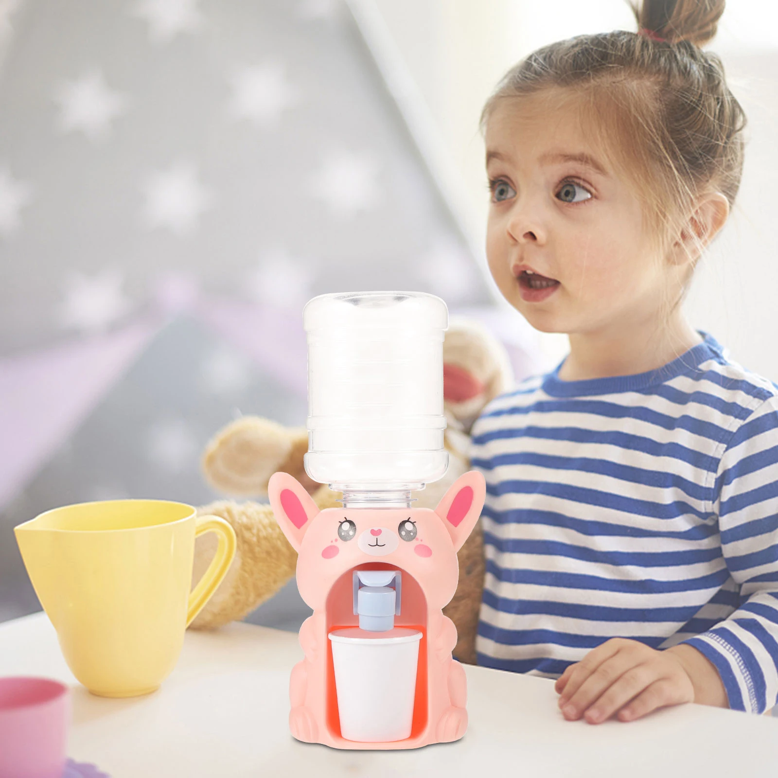 

2 Pcs Mini Water Dispenser Fun Cute Electric for Kid Miniature Toy Drinking Fountain Kids Baby