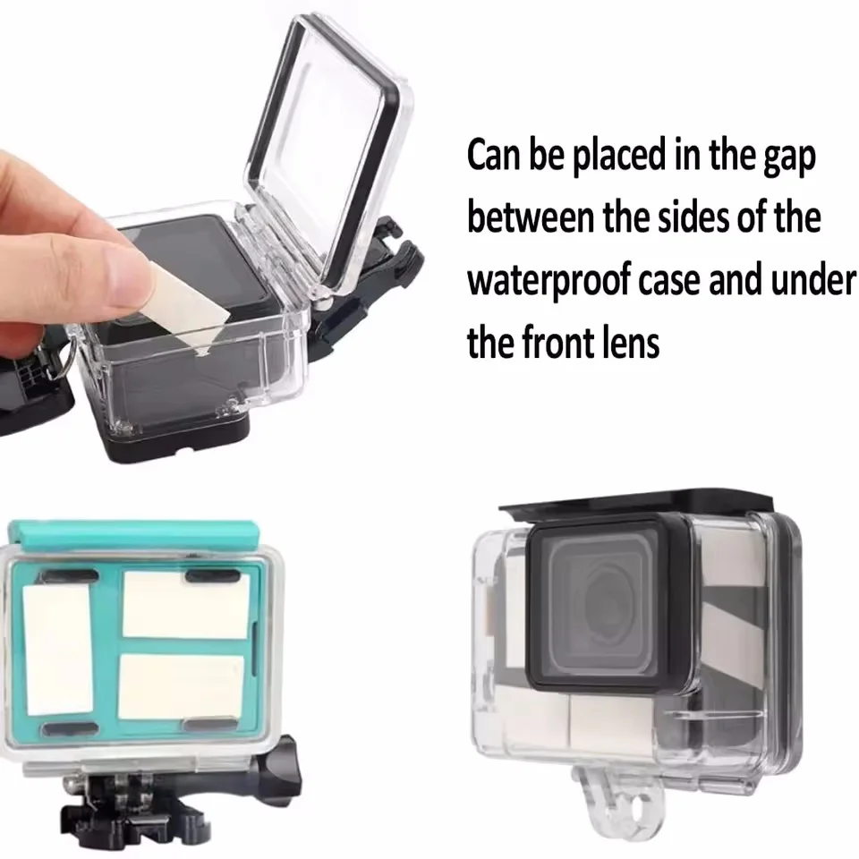 12 قطعة/المجموعة/مجموعة شريط مضاد للضباب مضاد للضباب لـ GoPro Hero8 7 6 5 4 3 3 2 SJ4000 Yi 2 4K 4 K جلسة مضادة للضباب