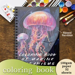Coloring Book - 8.3 x 11.2 inches 32 pages of marine life coloring book - ideal gift for family or friends