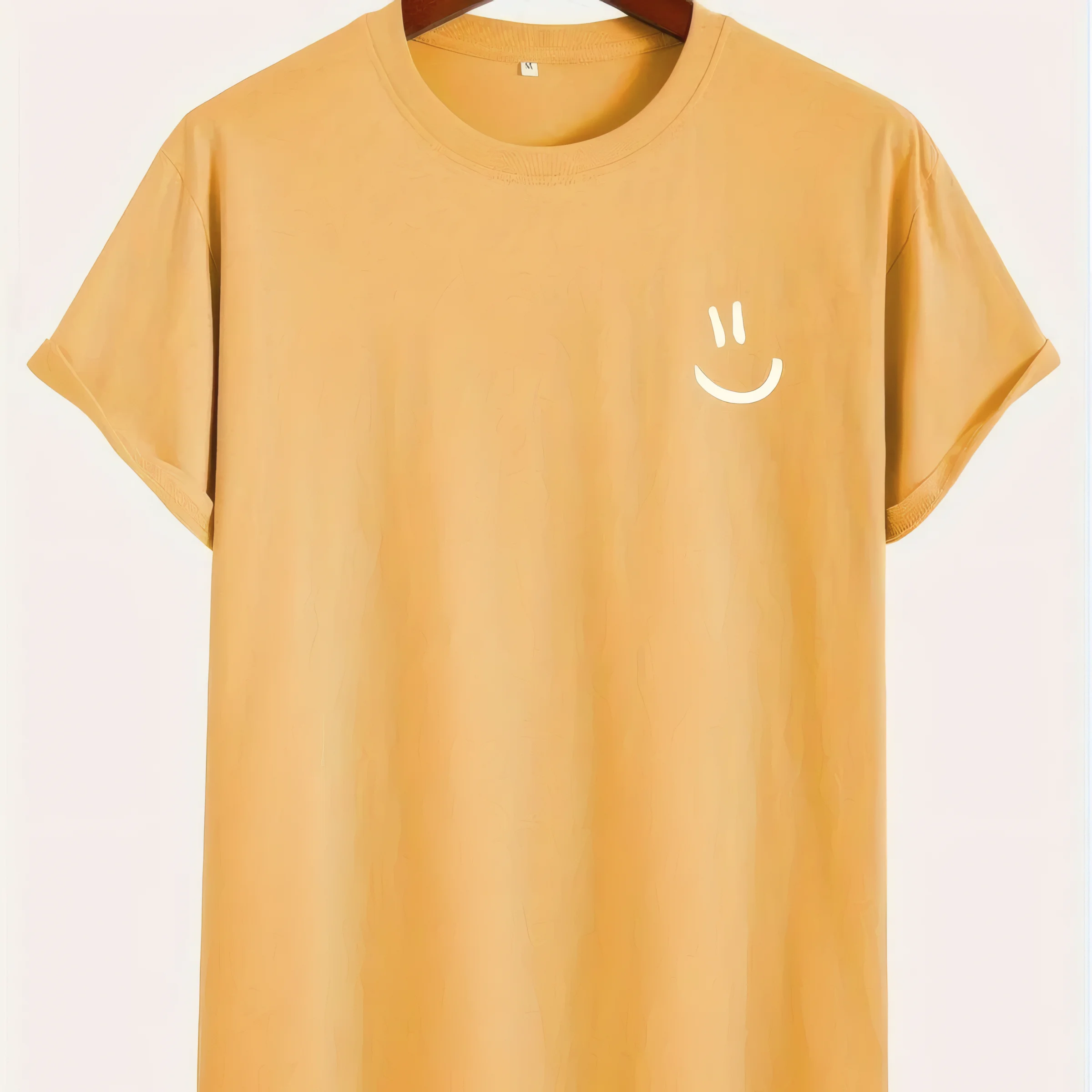 

The new summer men's T-shirt with a simple smiling face and 3D printed short-sleeved top is comfortable and breathable