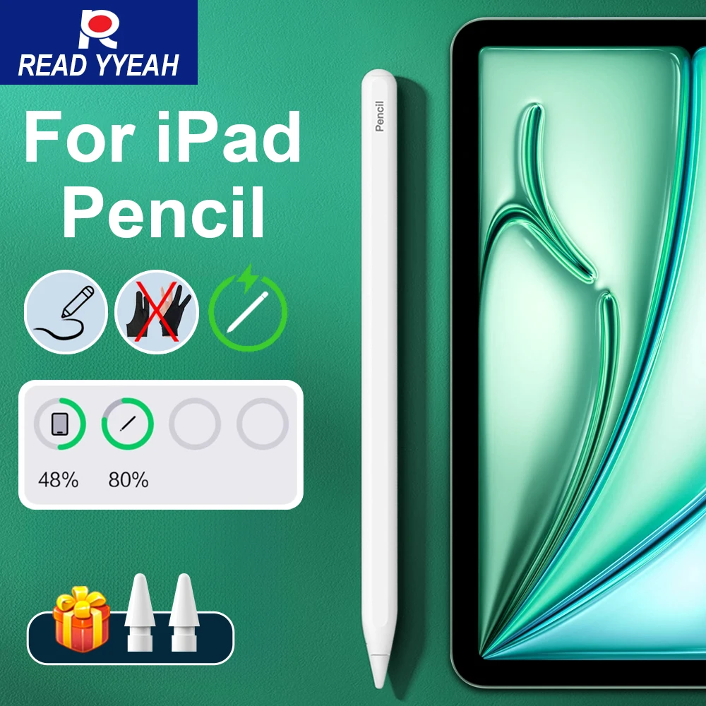 

2025 Stylus For Apple Pencil 2 Wireless Charging for iPad A16 Air 4/5/Pro 11 & 12.9/ Mini 6 Supporting Palm Rejection Touch Pen