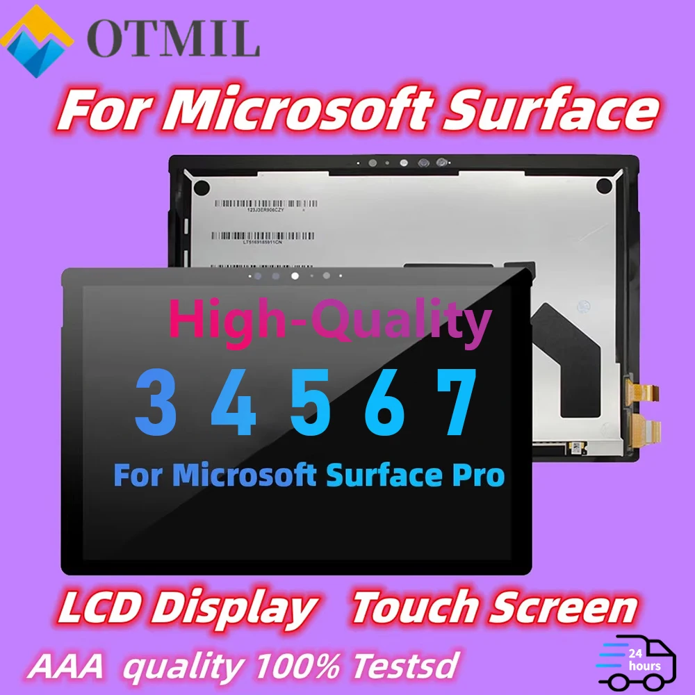 

Microsoft Surface Pro 3/4/5/6/7 ЖК-дисплей с сенсорным экраном в сборе — замена для 1631 1724 1796 1807 1866 — высокое качество