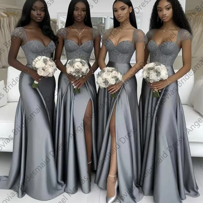

Customized Long A Line Satin Bridesmaid Dresses 2025 for Wedding Party Maid Of Honor Dress Vestidos De Damas De Honor De Boda