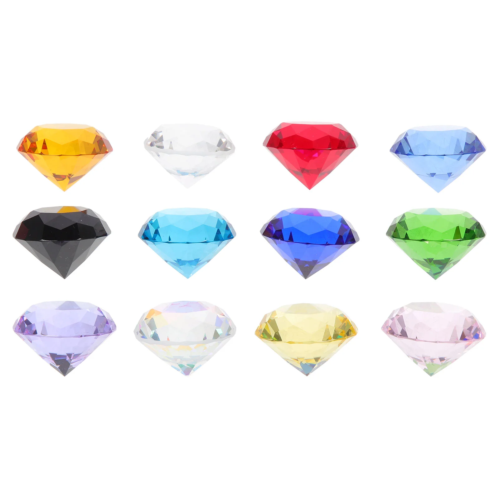 12 Pcs Crystal Diamond Centerpieces Fake Glass Paperweight Faux Vase Filler Table Models Artificial Crystals