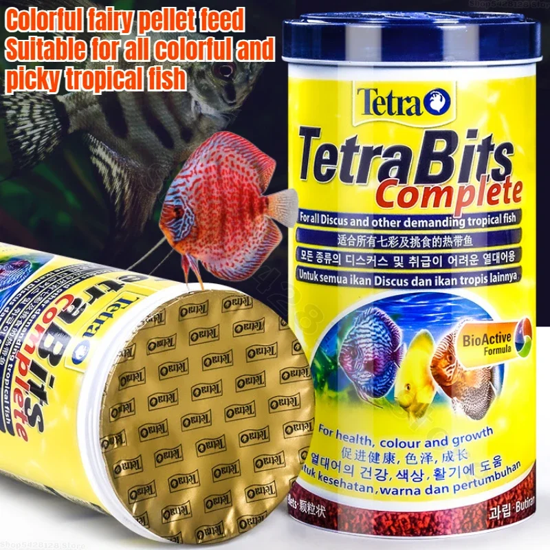 Tetra Bits completa los gránulos de disco, cuenco de comida para peces tropicales, para peces de Ángel, Guppy, Discus, alimentador de comida para peces tropicales