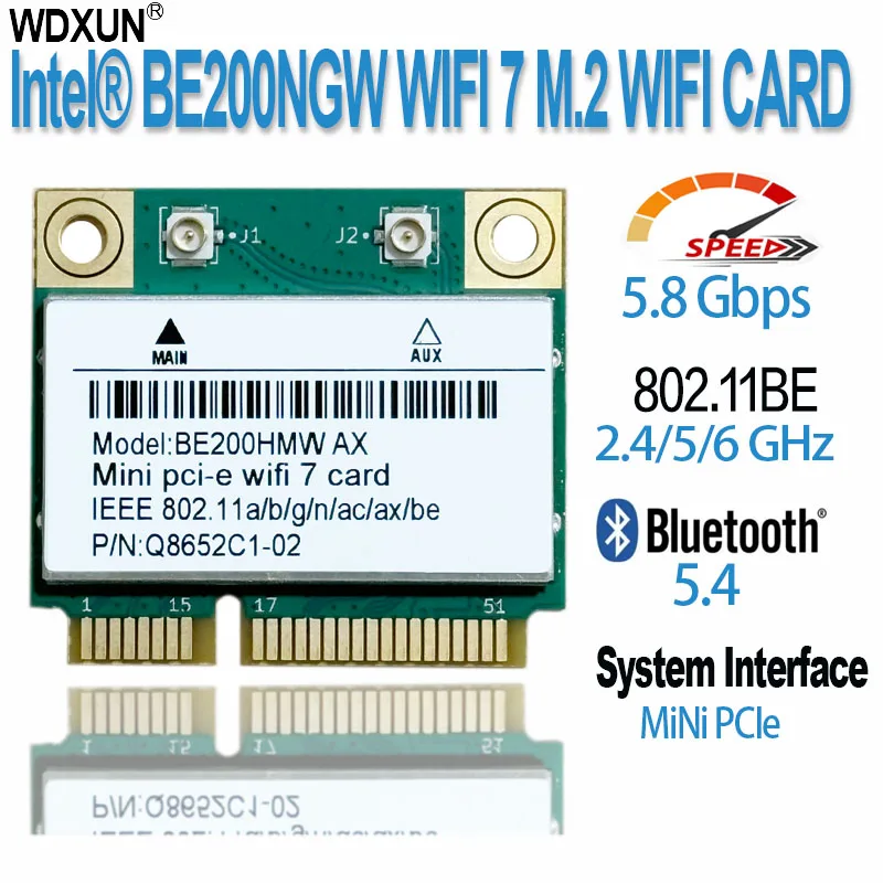 WiFi 7 BE200 PCIE WiFi Adapter For Bluetooth 5.4 Tri-Band 2.4G/5G/6GHz 8774Mbps BE200NGW Wireless Network Adapter Win10/11