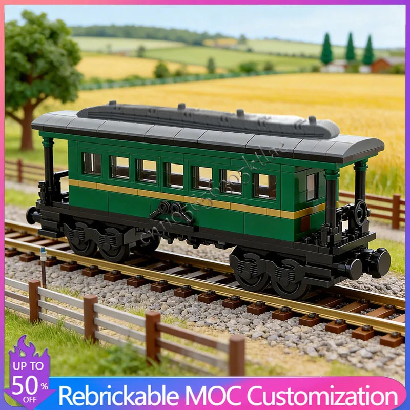 

Набор из 532 деталей MOC: Ретро-пассажирский вагон западной железной дороги. Конструктор для детей. Креативные игрушки DIY. Рождественские подарки.