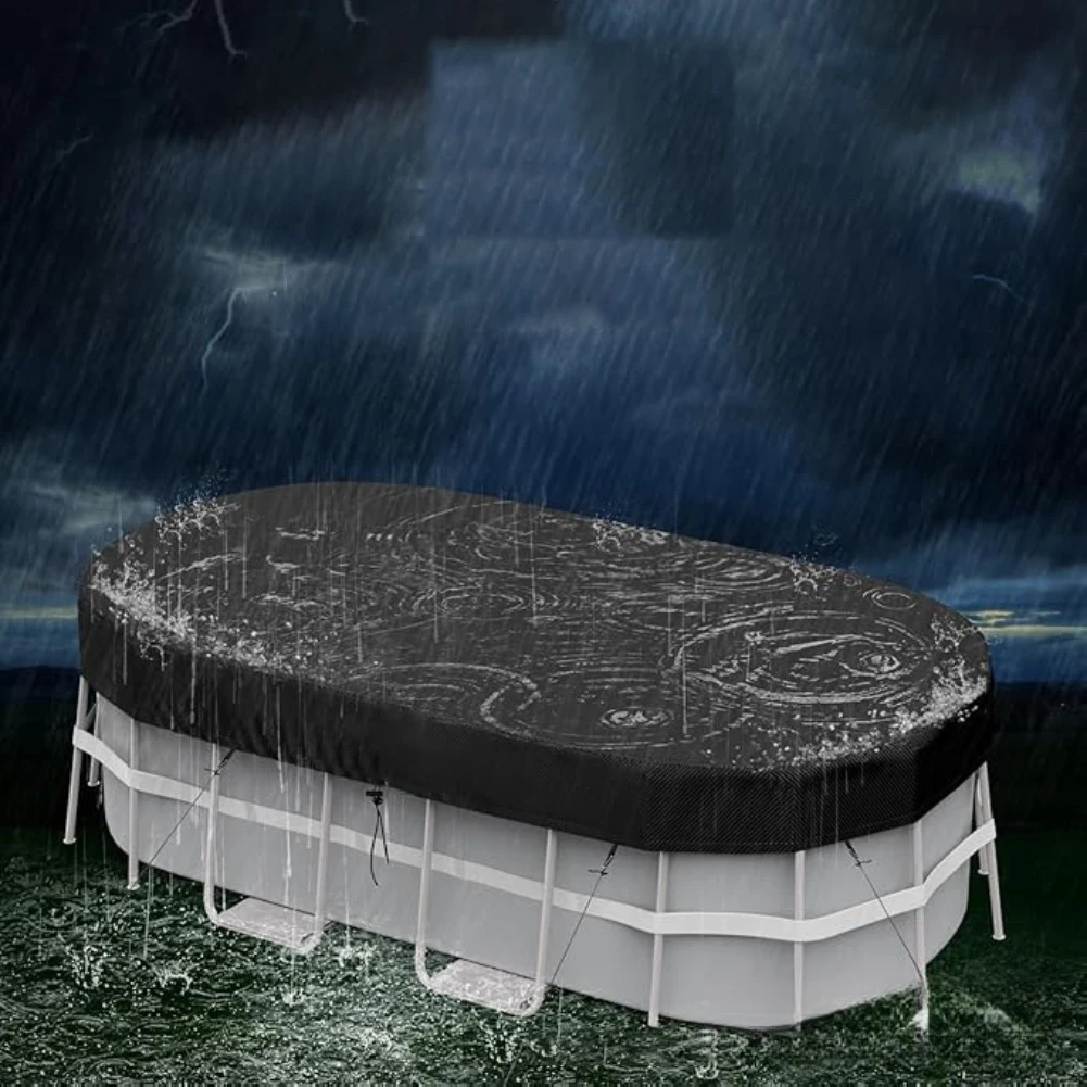 Capa retangular para piscina, protetor à prova d'água para piscinas ovais e infláveis acima do solo, tamanhos de 7x10 a 10x16 pés