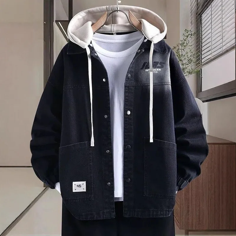 Jaqueta masculina com capuz para outono/inverno ao ar livre, adequada para uso diário em casa, viagens, festas e pode melhorar a aparência.