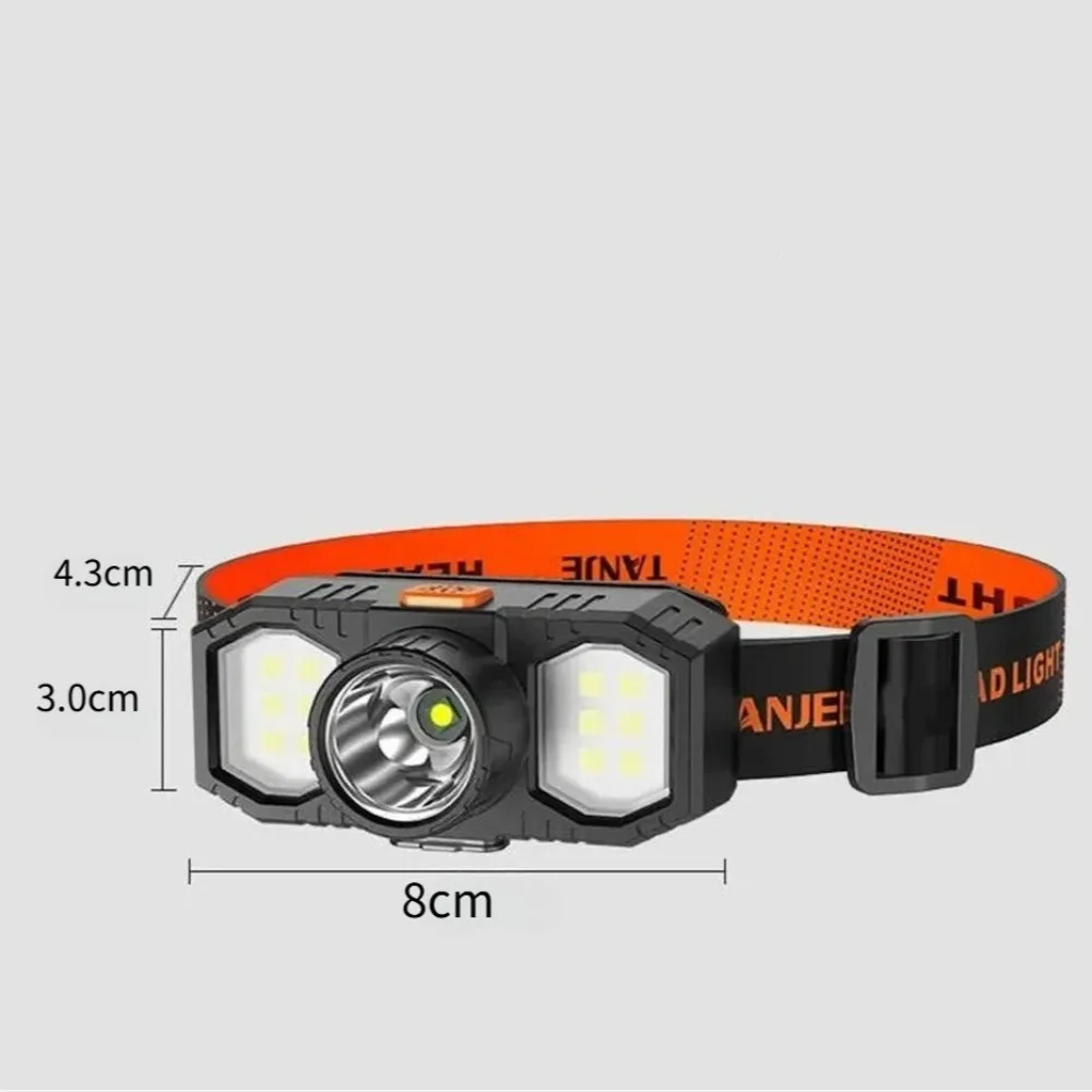 Portable USB Rechargeable IP65 Waterproof 3 Modes Powerful Headlamp LED Fishing Headlight Head-mounted Lamp for Outdoor Camping view 3