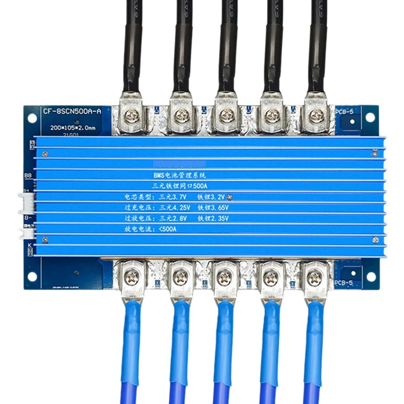 

500A Bms Lifepo4 Lithium Ion Battery Charging Board Balancer Equalizer Pcb Temperature Protection Cable For RV/Car