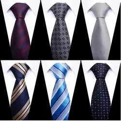 100% Silk Brand 8 cm Tie Men Newest design Necktie Plaid Man's Shirt Accessories New Year's Day Workplace Cravat