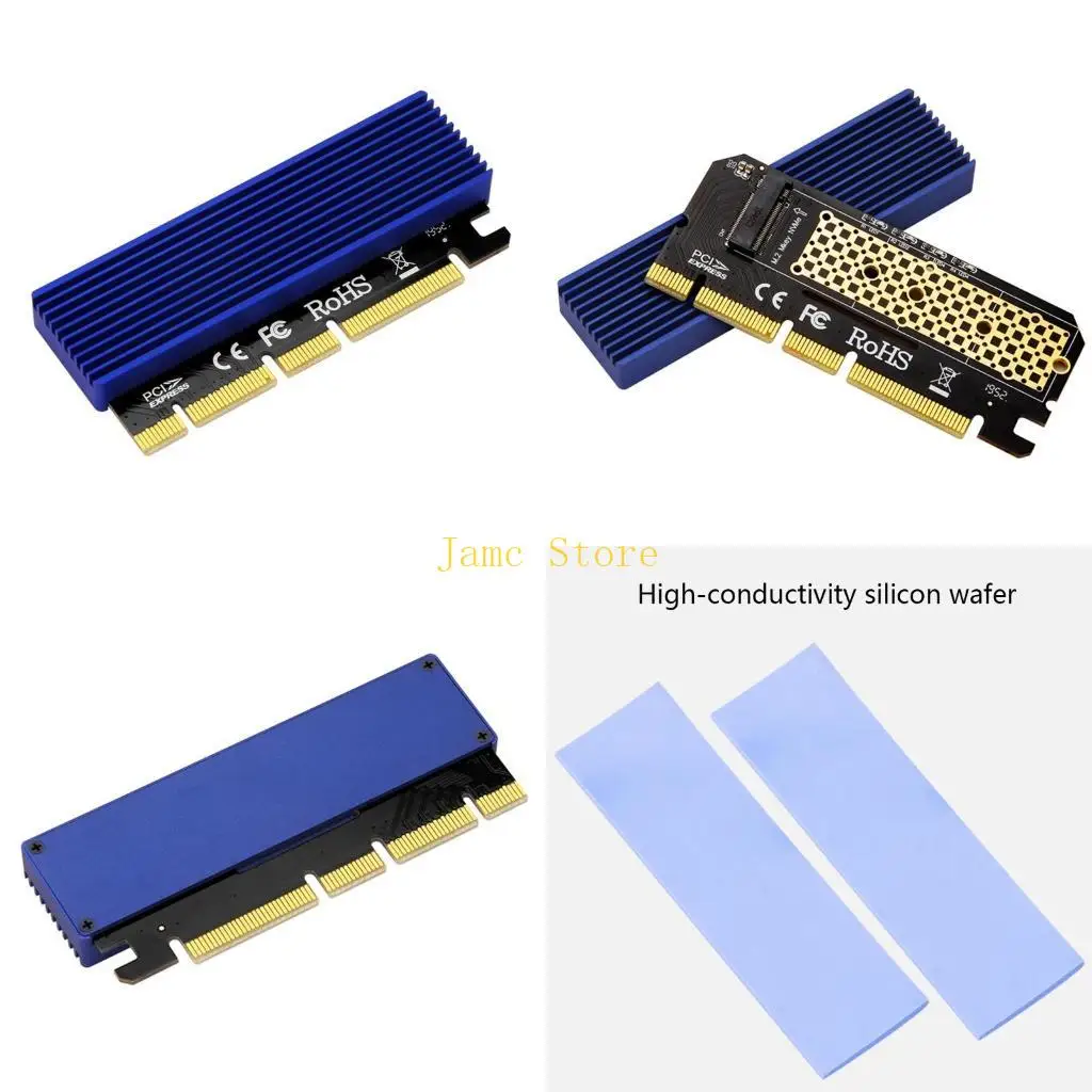 LX0B PCIE NVME for M.2 SSD To PCI-E X16 Expansion Card SSD To PCI-E Plate, PCIE Hard Drive Converter Adapter Radiat