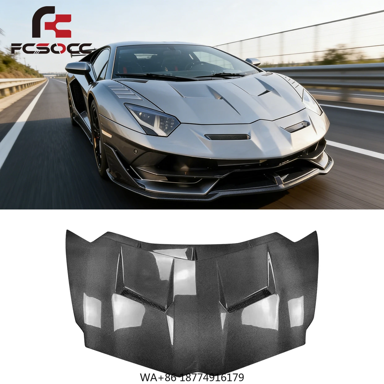 

Carbon Fiber Hood for rghini Aventador LP700 LP720 LP750 SVJ Style Engine Cover Bonnet Body Kit Car Auto Parts