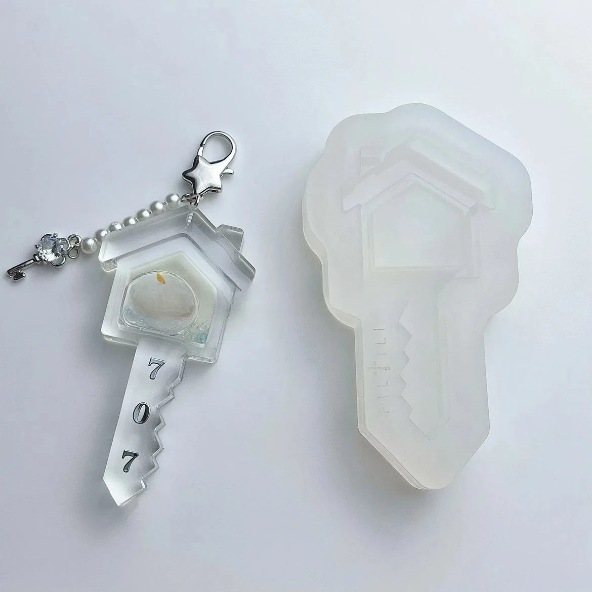 Key Liquid Sand Casting Mold Silicone Mold Accessories Resin Liquid Mold Resin Keychain Silicone Mold Resin Mold