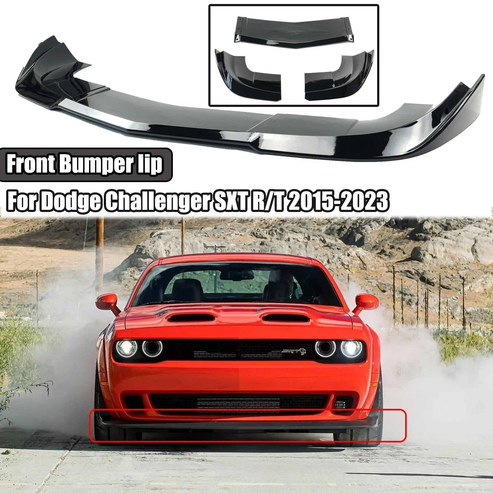 Für Dodge Challenger SXT R/T 2015-2023 Auto Frontschürze Lip Body Kit Spoiler Diffusor Spilitter