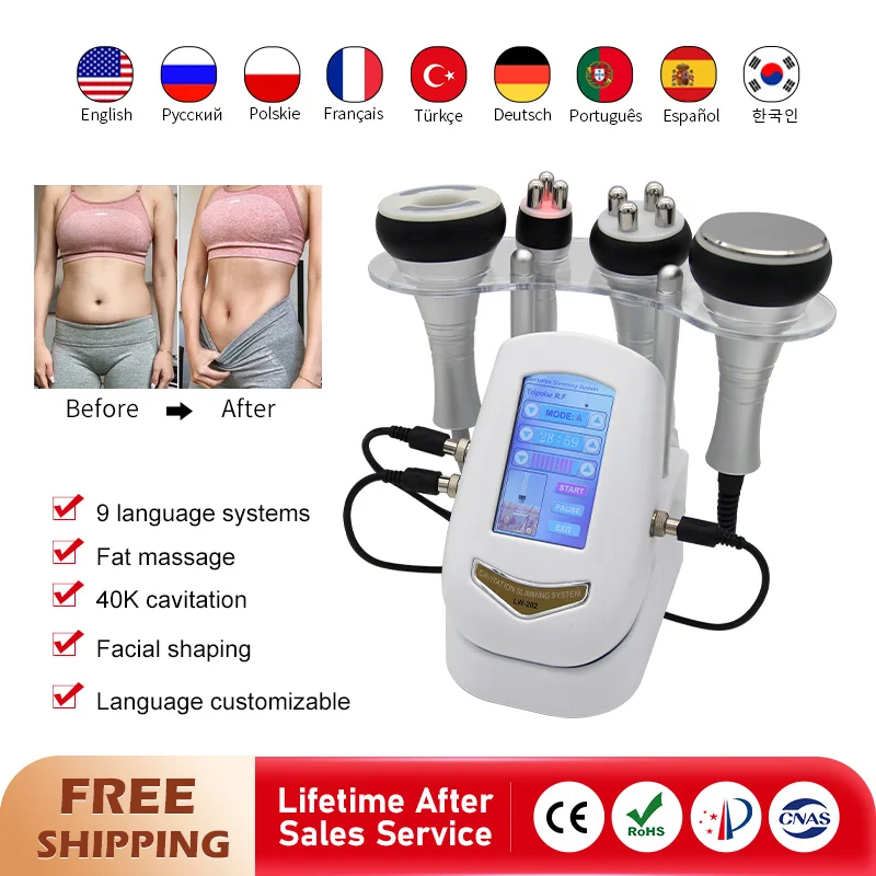 

New Arrival 4/3 in 1 40K Ultrasonic Cavitation Vacuum Slimming Machine Body Shaper Anti-wrinkle Rejuvenation Skin Lift Tighten