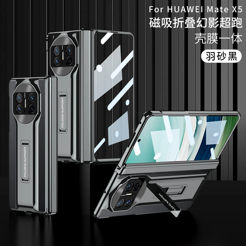 For Huawei Mate X5 MateX5 Case Tempered Glass Film Clear Holder Phone Case For Huawei Mate X5 Flip Shell 360 Full Cover Stand