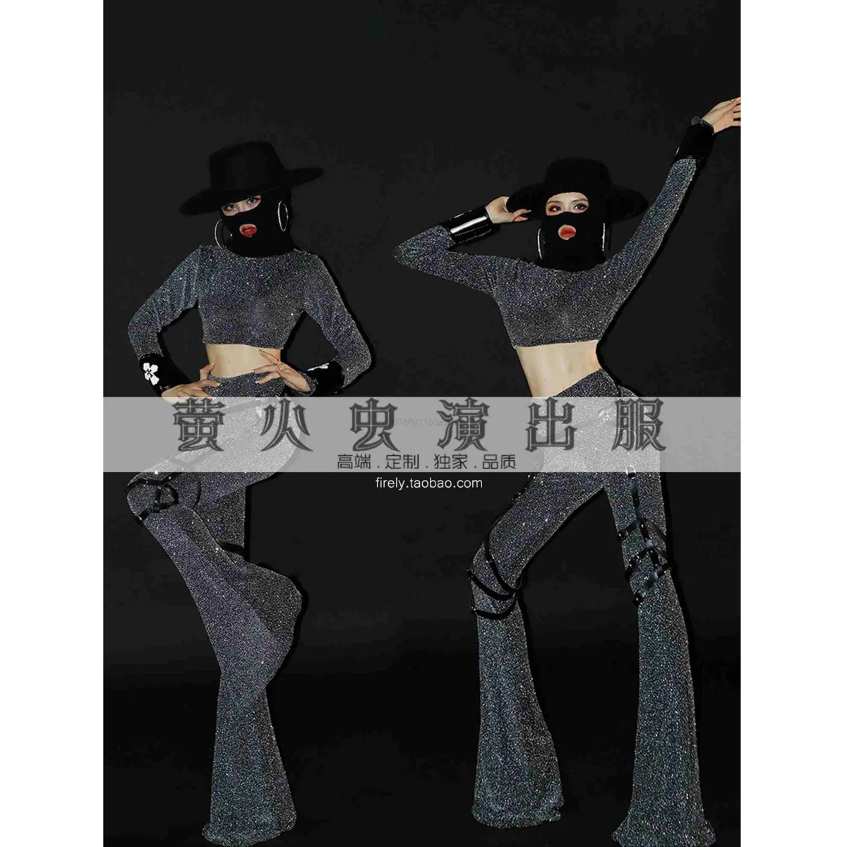 

Firefly Bar Gogo Masked Performance Costume Sexy European And American Nightclub Shiny One-piece Female Bandit Modern Theme Ds