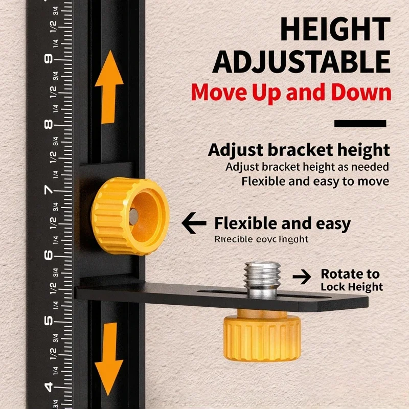 Stable Mounting Aluminum Alloy Construction Adjustable Laser Level Bracket Laser Level with 1/4inch To 5/8inch Screw Adapter