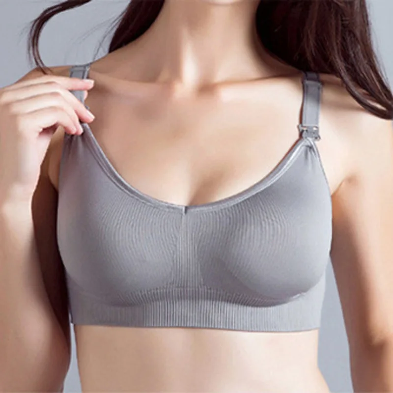 

New Breastfeeding Nursing Bra Front Buckle No Steel Ring Large Size Seamless Nursing Bra Pregnant Women's Underwear