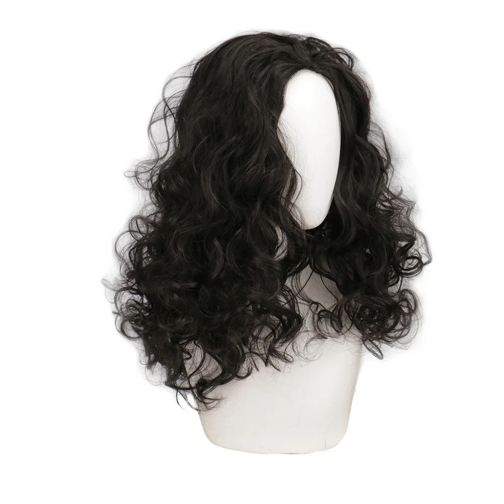 QQXCAIW Anime Māui Black Curly Cosplay Synthetic Wigs For Men Women Accessories  Festive Girl Women Party Wig Hallow