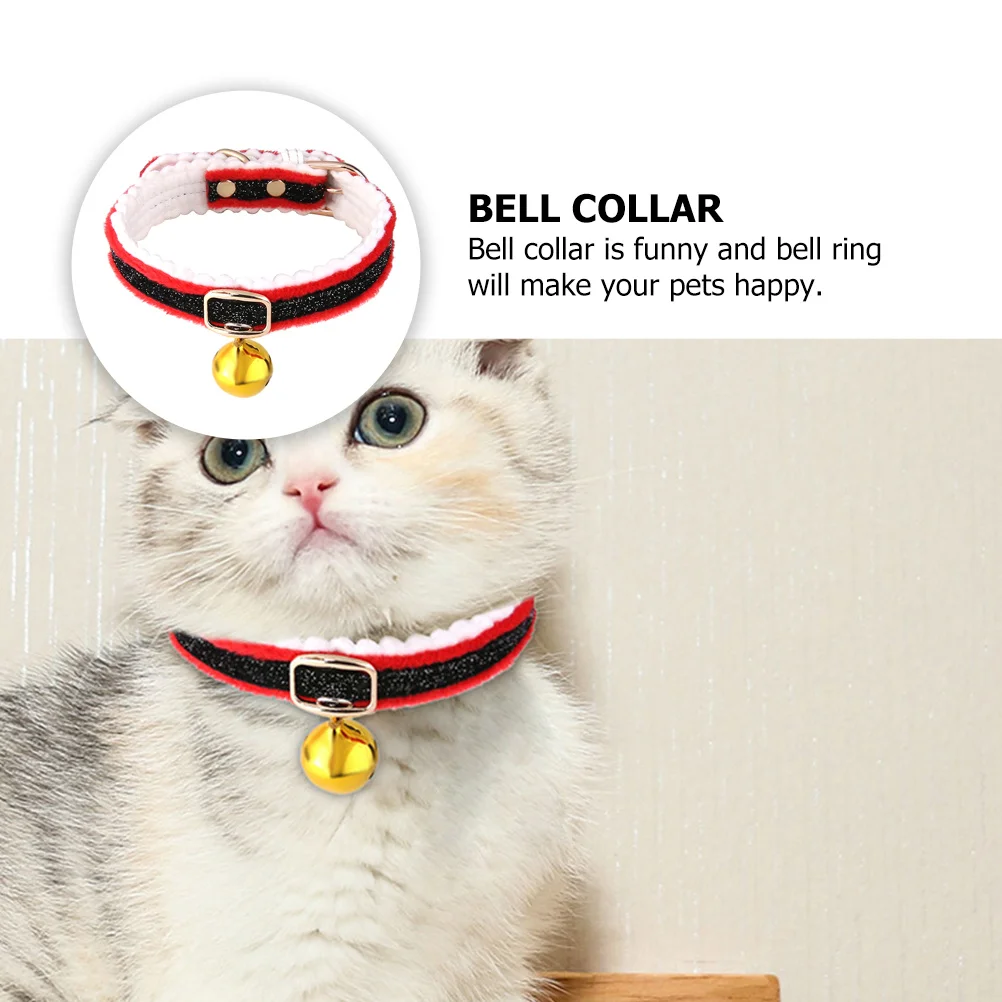 

Red Adjustable Pet Collar Bell Dog Cat Christmas Decorative Collar For Small Pets Outdoor Walking Pet Supplies