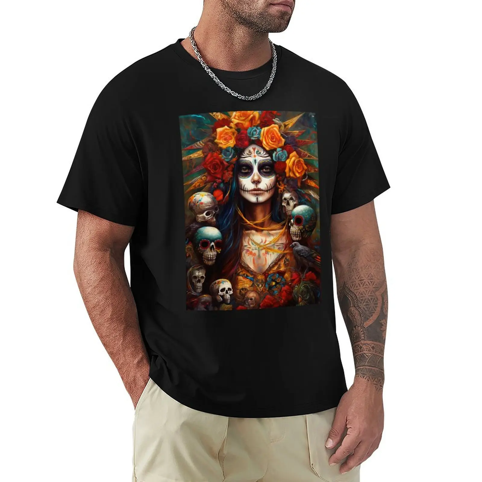 

Nuestra Seora de la Santa Muerte T-Shirt anime tshirt affliction shirts graphic shirts men graphic t shirts
