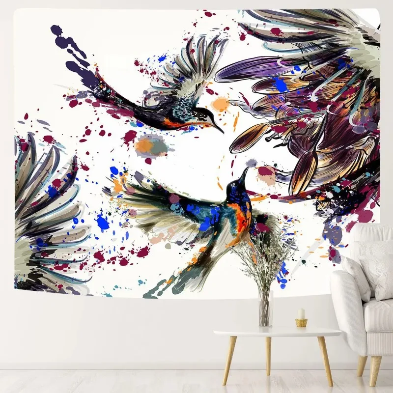 Colorful Hummingbird Tapestry Psychedelic Wall Decor Room Decoration  Hanging Tapestries for Dorm  Fantasy