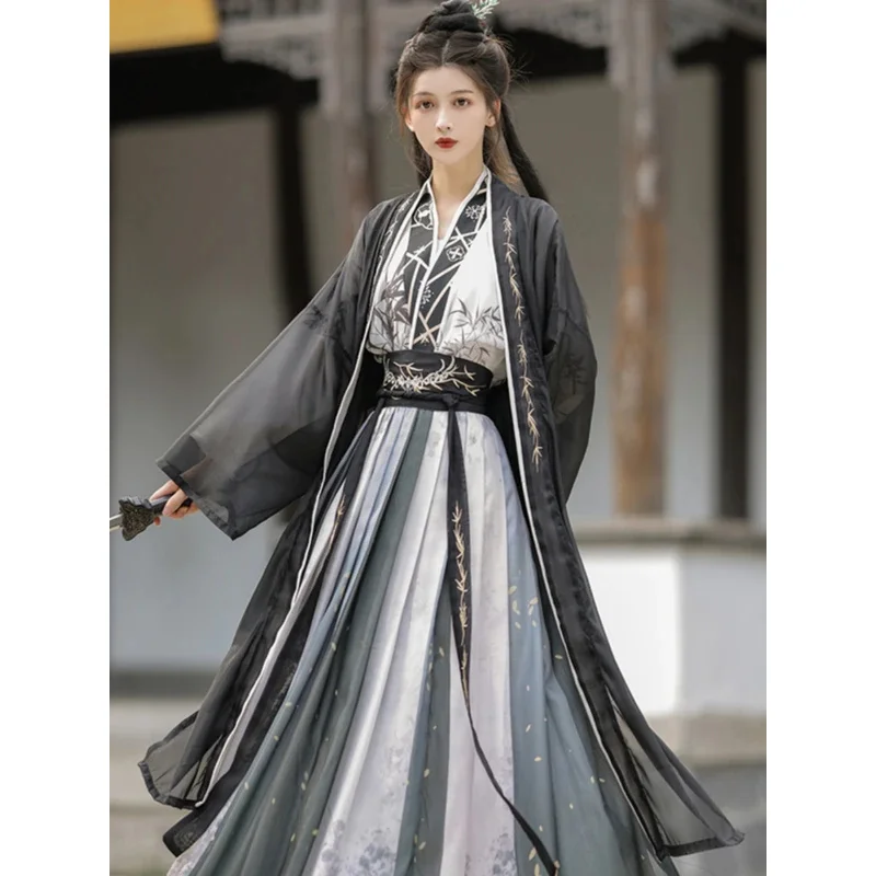 

New Woman Chinese Traditional Hanfu Costume Oriental Vintage Swordsman Cosplay Clothing Lady Folk Fairy Dress for Performance