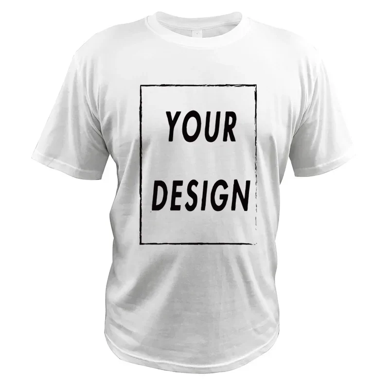 Summer harajuku Make Your Design Text Logo Custom Print Original Design For Men O-neck 100% Cotton Unisex Tee Tops EU Size