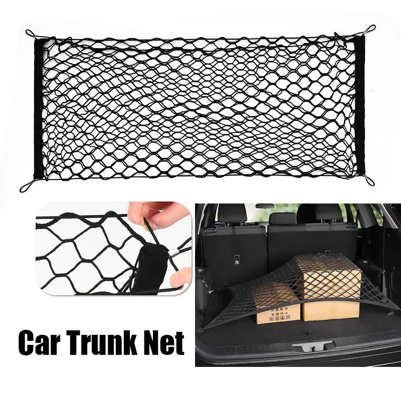 

Car Trunk Cargo Elastic Net, SUV Trunk Luggage Organizers and Storage Mesh Net with Hooks For Pickup Auto Interior Accessories