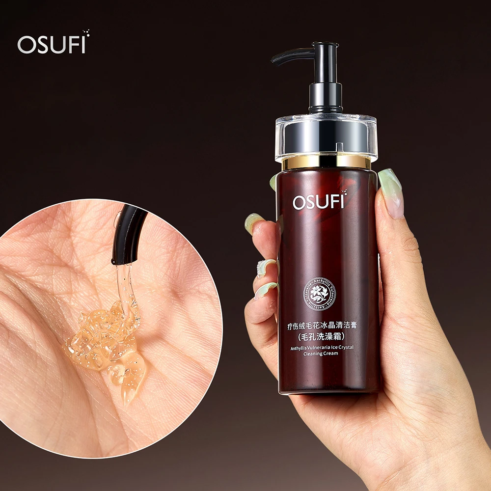 

OSUFI Healing Hair Flower Ice Crystal Clean Cream Facial Cleansing Pore Acne Facial Cleanser Refreshing Moisturizing Skincare