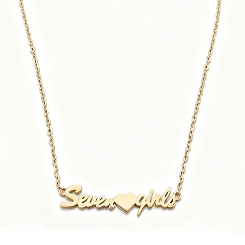 

925 Sterling Silver Gold-Plated Necklace - Heart-Shaped Letters, Custom Name Service - Ideal Christmas Gift for Girlfriend