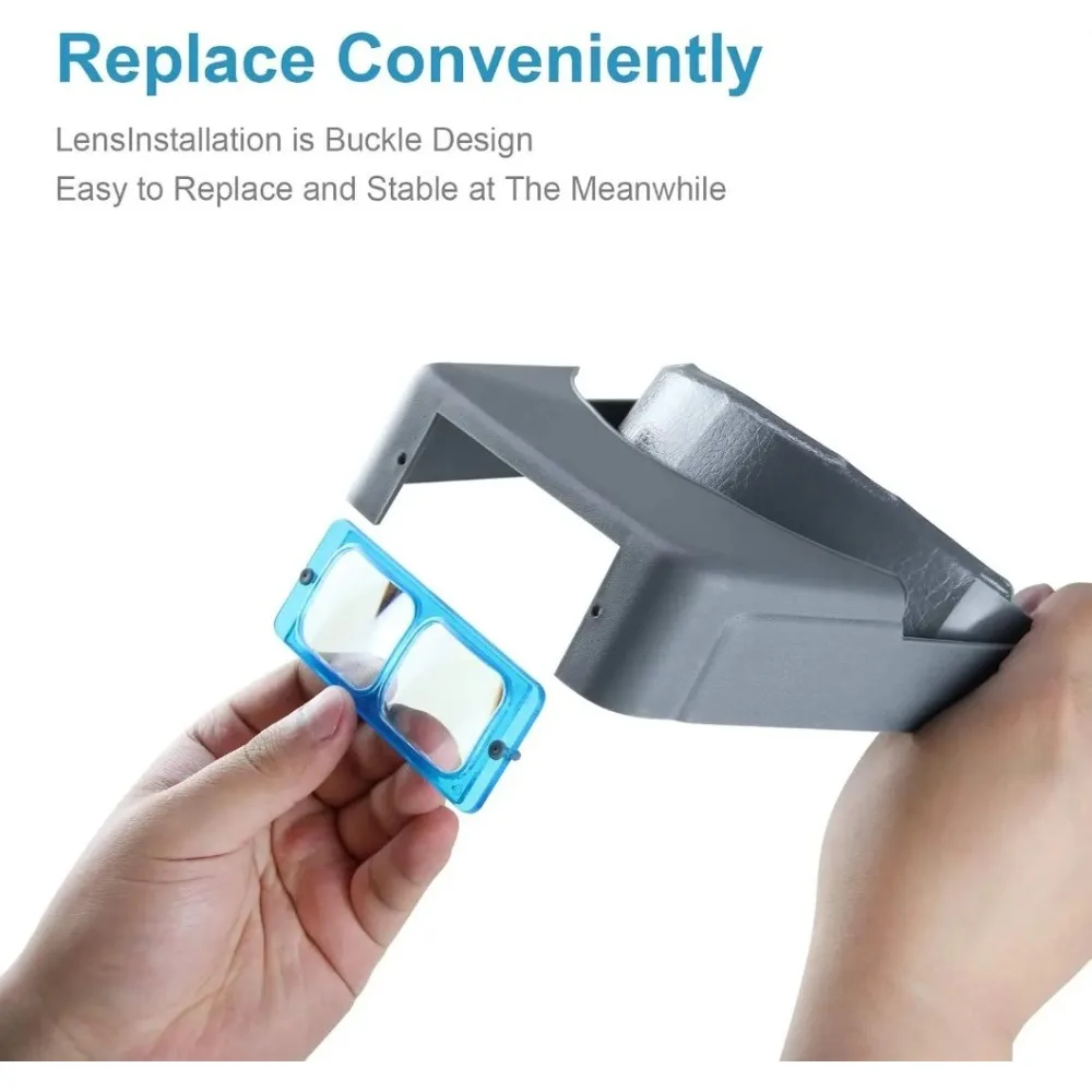 PHYHOO Head-Mounted Magnifier with 4 Replaceable Professional Lenses 1.5X 2X 2.5X 3.5X for Watch Repair Jewelry Crafting Welding