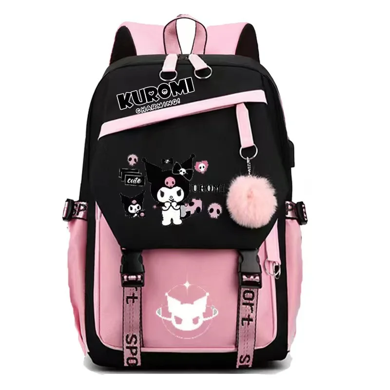 Sanrio Cartoon Anime Kullo Mi Melody Backpack Female, Cute High School Children Large Capacity Ultra Light Sports School Bag