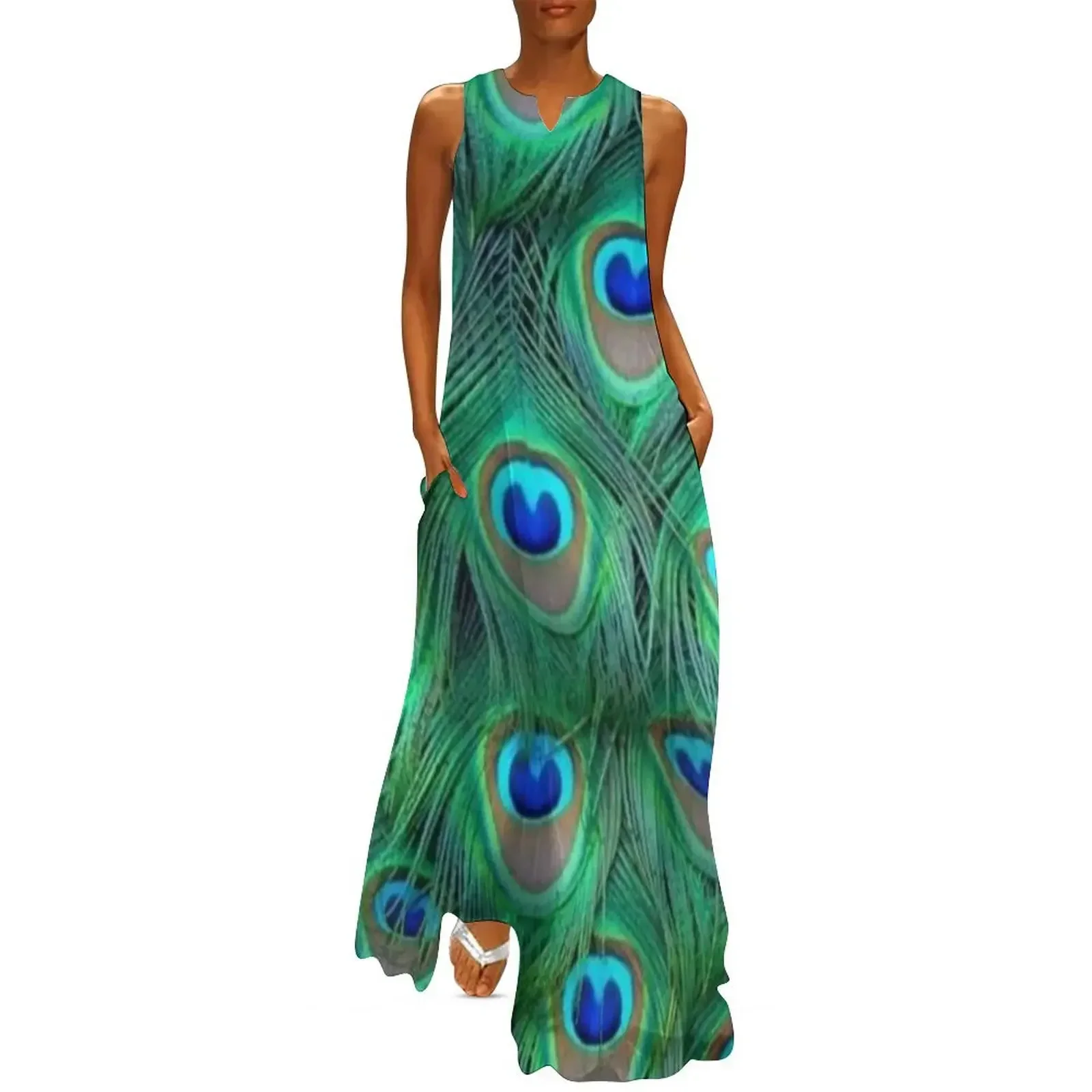 

Peacock Feathers 2 Long Dress dresses for prom dresses for women dresses ladies 2025 summer Dress