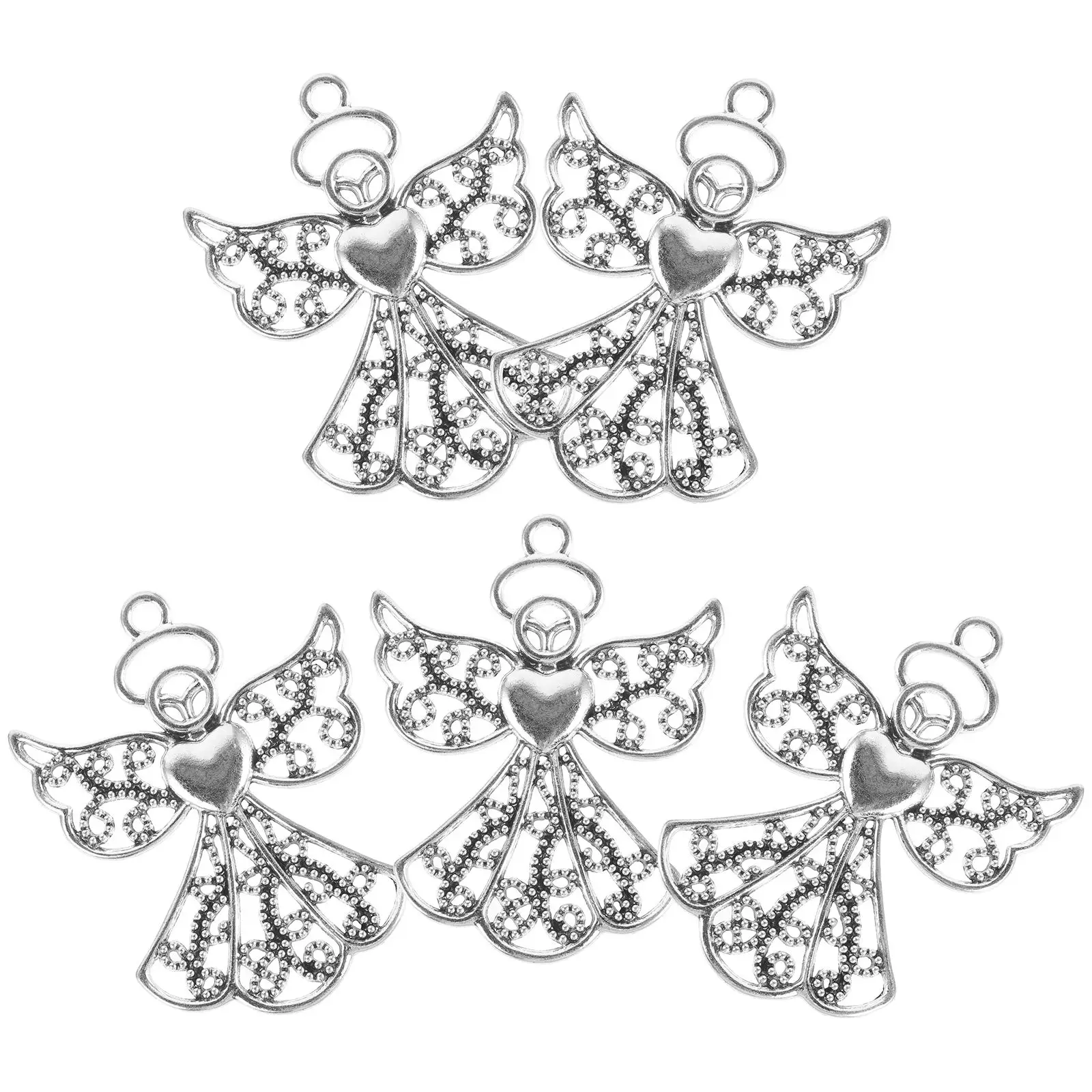 

5pcs Angel Shaped Zinc Alloy Pendants DIY Jewelry Making Charms Dedication Gifts Newborn Accessories