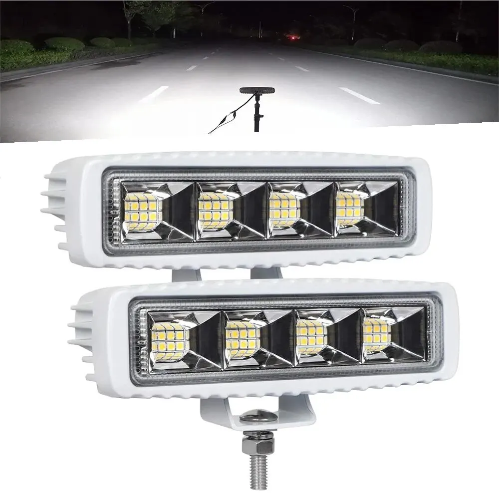 NLpearl 1/2Pcs 24LED Car Work Light LED Bar 72W 4x4 Work Light Combo Beam Bar Car SUV LED OffRoad Driving Fog Lamps 12V 24V