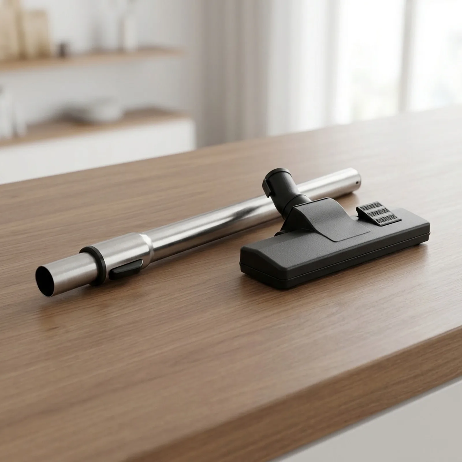 Stainless Steel Vacuum Cleaner Brush with 35mm Connection and Dual Mode Switch for Hard Surfaces and Carpet Cleaning