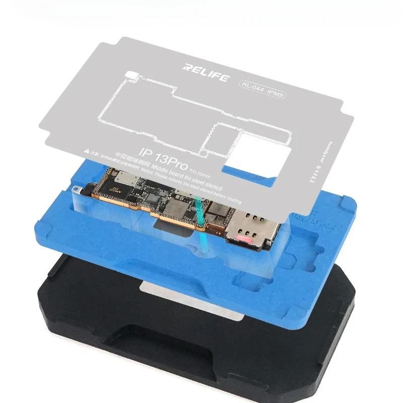 

RELIFE RL-601T 26 in 1 iPhone X-16 PM 16E Motherboard Middle Layer Board Plant Tin Platform 3D BGA Reballing Stencil Repair Kit
