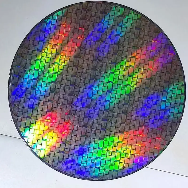 Silicon Wafer Semiconductor Wafer Chip Display Decor Piece With Acrylic Stand For Collection Ornament