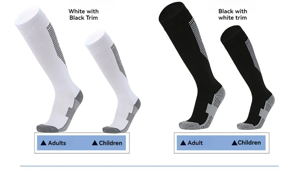 Loogdeel Fußballsocken, dehnbare Kompressions-Kniestrümpfe, für Herren und Damen, Teenager, Kinder, atmungsaktiv, Fußball, athletische Sportsocken – Detail 18