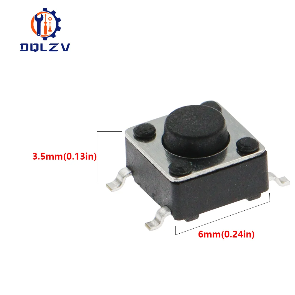 Auto Tact Botão Micro Interruptor, Interruptor SMD, 4Pin, 6x6x4.3mm, 5, 6, 7, 8, 9, 10, 11, 12, 13, 14, 17, 6x6, 20 PCes, 50 PCes restauram