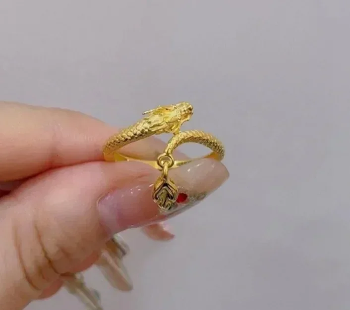 Eldorado Gold  new arrival  non demolding 24k gold jewelry finger rings for women dragon rings