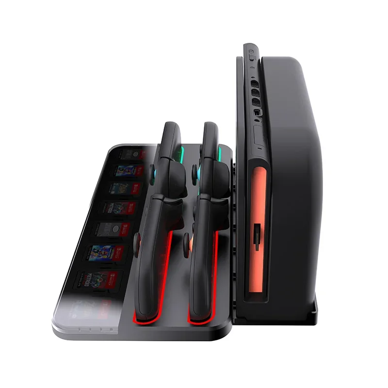 Multi-Function Charging Station UT01 for Nintendo Switch 2 with 4 Charger Ports 8 Game Card Storage LED Indicators