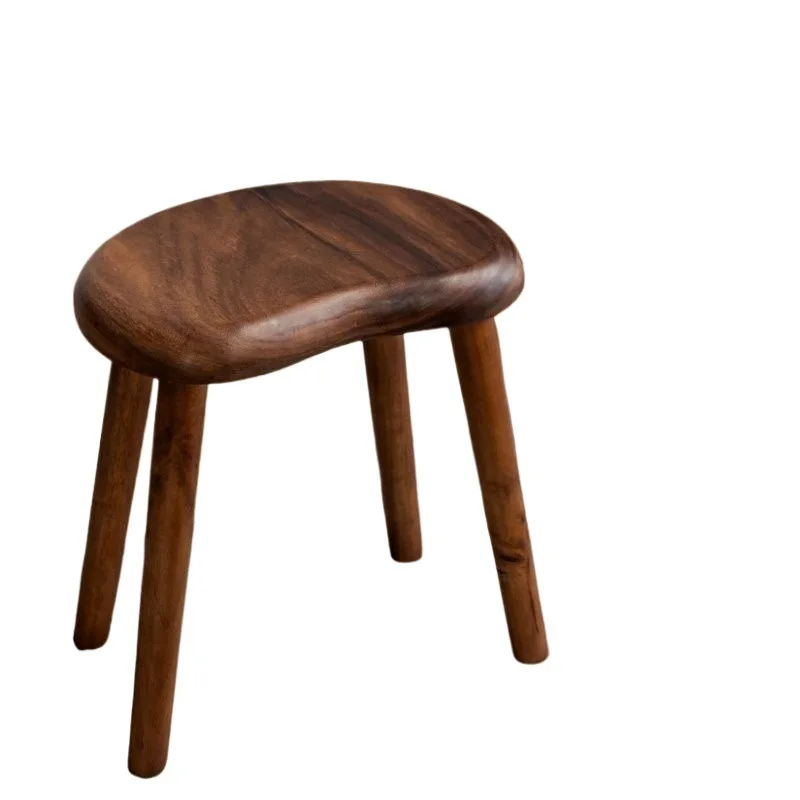 High-end, new Chinese style, South American walnut, solid wood stool, household living room shoe change